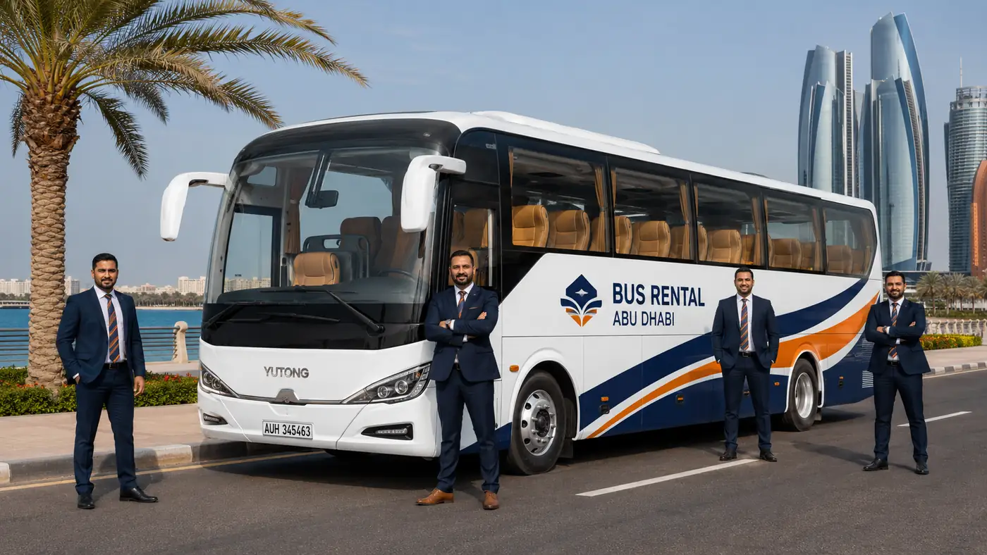 Bus Rental Abu Dhabi transport service for corporate buses, airport transfers, staff routes and UAE group travel